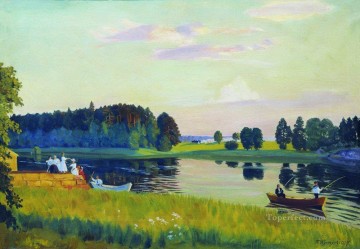 Landscapes Painting - konkol finland 1917 Boris Mikhailovich Kustodiev river landscape